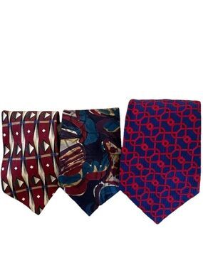3 Men’s Neckties 100% Silk Ruffini Wembley Tiffany
